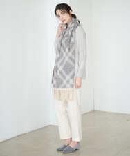 PL3AD08130 CHRISTIAN AUJARD(クリスチャン・オジャール) エアリーバイアスチェックストール ライトグレー