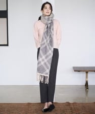 PL3AD08130 CHRISTIAN AUJARD(クリスチャン・オジャール) エアリーバイアスチェックストール ライトグレー