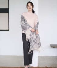 PL3AD08130 CHRISTIAN AUJARD(クリスチャン・オジャール) エアリーバイアスチェックストール ライトグレー