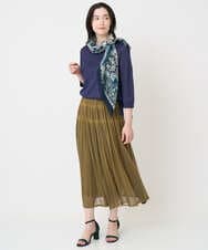 PL3AE13190 CHRISTIAN AUJARD(クリスチャン・オジャール) [イタリア製]サラサ柄ストール ネイビー系