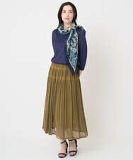 PL3AE13190 CHRISTIAN AUJARD(クリスチャン・オジャール) [イタリア製]サラサ柄ストール ネイビー系