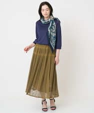 PL3AE13190 CHRISTIAN AUJARD(クリスチャン・オジャール) [イタリア製]サラサ柄ストール ネイビー系