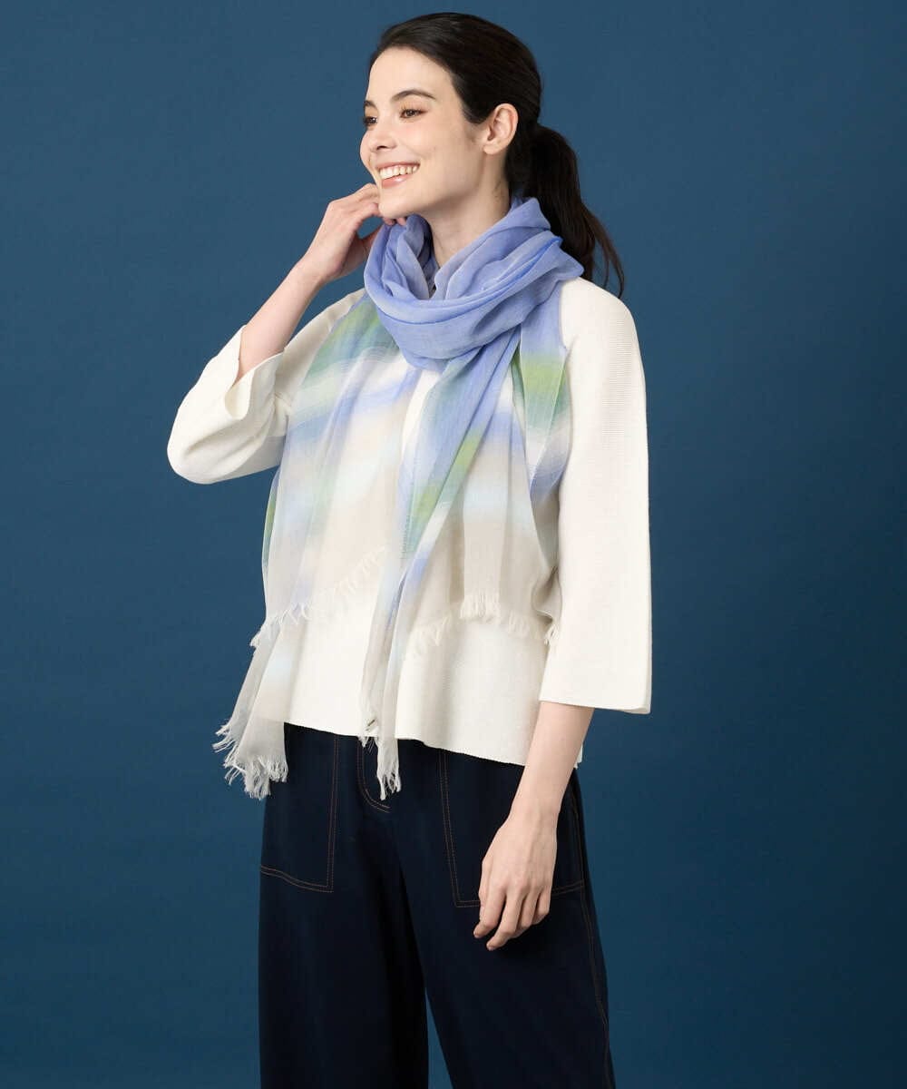 PL3GD12230 CHRISTIAN AUJARD(クリスチャン・オジャール) グラデーションコットンストール ブルー