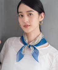 PL3GD13150 CHRISTIAN AUJARD(クリスチャン・オジャール) マリンシルクスカーフ ブルー