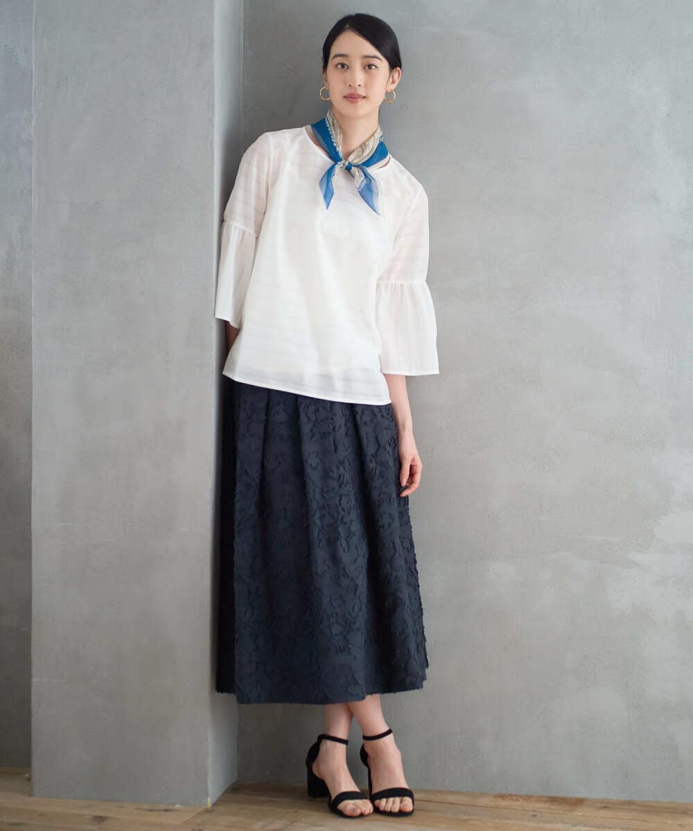 PL3GD13150 CHRISTIAN AUJARD(クリスチャン・オジャール) マリンシルクスカーフ ブルー