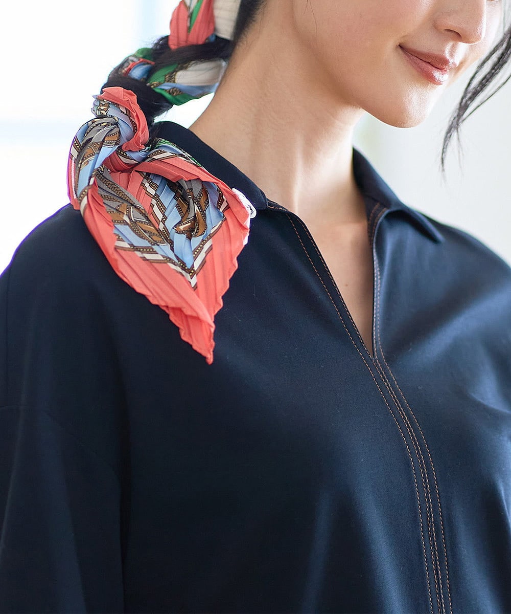 PL3GD14090 CHRISTIAN AUJARD(クリスチャン・オジャール) プリーツスカーフ ピンク