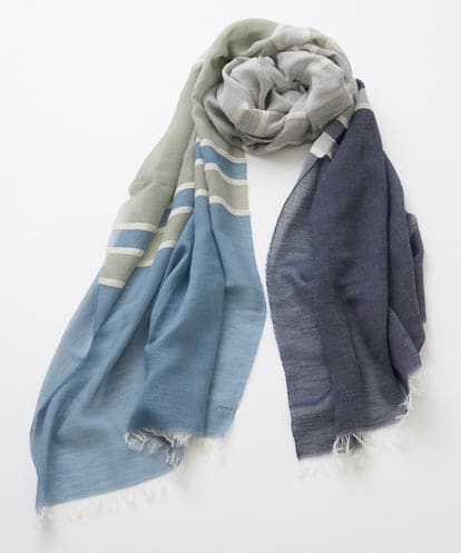 PL3GD22190 CHRISTIAN AUJARD バイカラーサテンボーダーストール