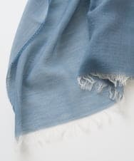 PL3GD22190 CHRISTIAN AUJARD(クリスチャン・オジャール) バイカラーサテンボーダーストール サックスブルー×ネイビー