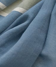 PL3GD22190 CHRISTIAN AUJARD(クリスチャン・オジャール) バイカラーサテンボーダーストール サックスブルー×ネイビー