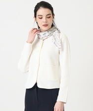 PL3GE05190 CHRISTIAN AUJARD(クリスチャン・オジャール) ボタニカルフラワースカーフ ホワイト×ピンク系