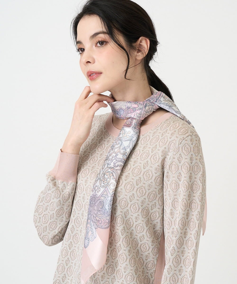 PL3GE06100 CHRISTIAN AUJARD(クリスチャン・オジャール) シャドーストライプスカーフ ピンク