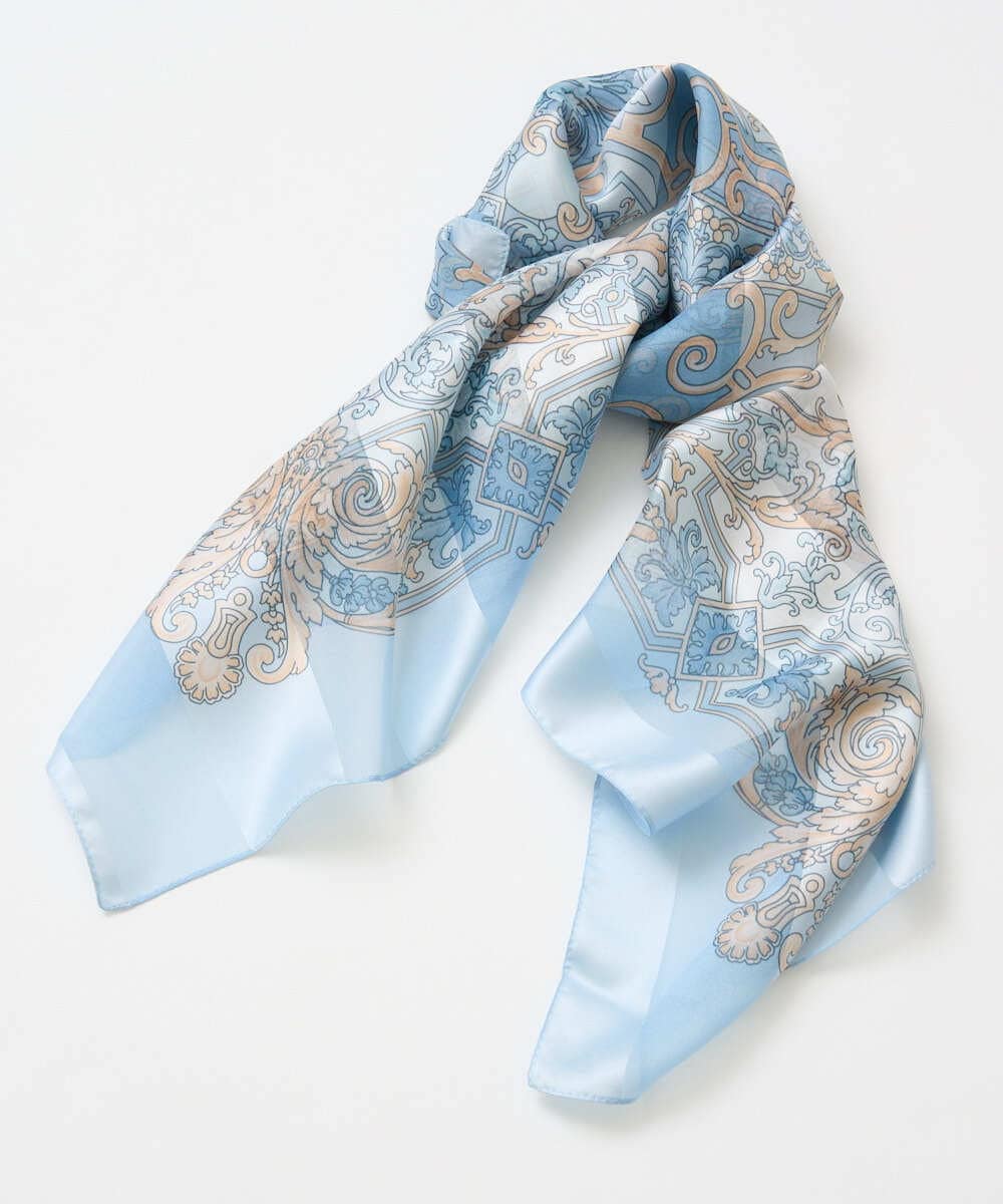 PL3GE06100 CHRISTIAN AUJARD(クリスチャン・オジャール) シャドーストライプスカーフ ライトブルー