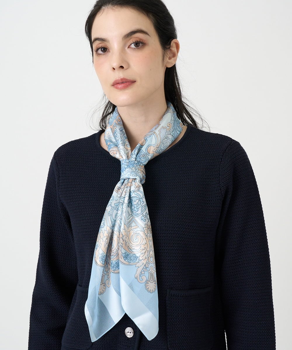 PL3GE06100 CHRISTIAN AUJARD(クリスチャン・オジャール) シャドーストライプスカーフ ライトブルー