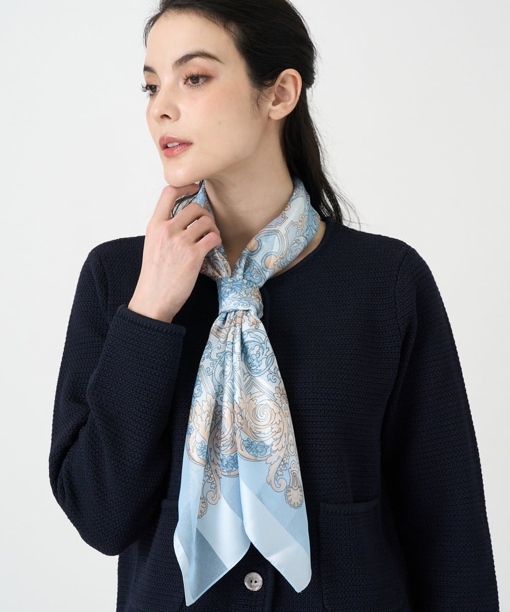 PL3GE06100 CHRISTIAN AUJARD(クリスチャン・オジャール) シャドーストライプスカーフ ライトブルー