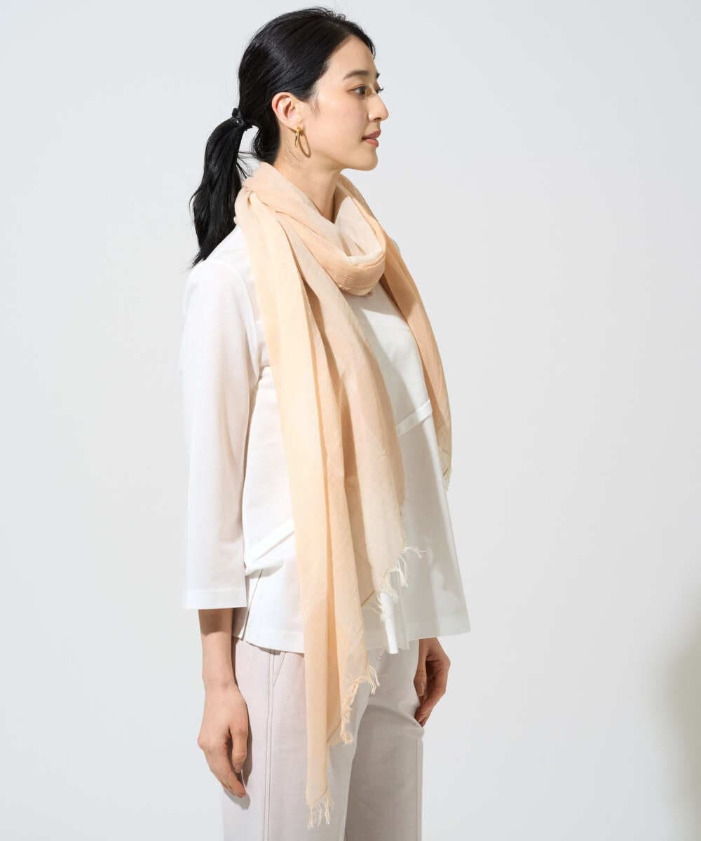 PL3GE08180 CHRISTIAN AUJARD(クリスチャン・オジャール) コットンブロックチェックストール ピンク