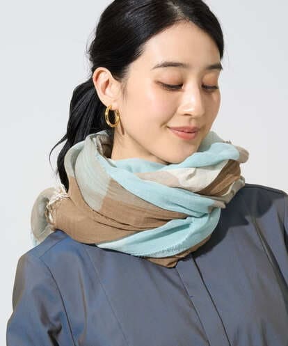 PL3GE08180 CHRISTIAN AUJARD コットンブロックチェックストール