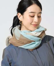 PL3GE08180 CHRISTIAN AUJARD(クリスチャン・オジャール) コットンブロックチェックストール ライトブルー