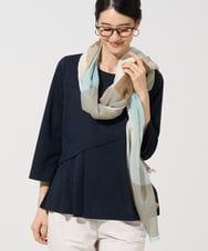 PL3GE08180 CHRISTIAN AUJARD(クリスチャン・オジャール) コットンブロックチェックストール ライトブルー