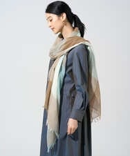 PL3GE08180 CHRISTIAN AUJARD(クリスチャン・オジャール) コットンブロックチェックストール ライトブルー