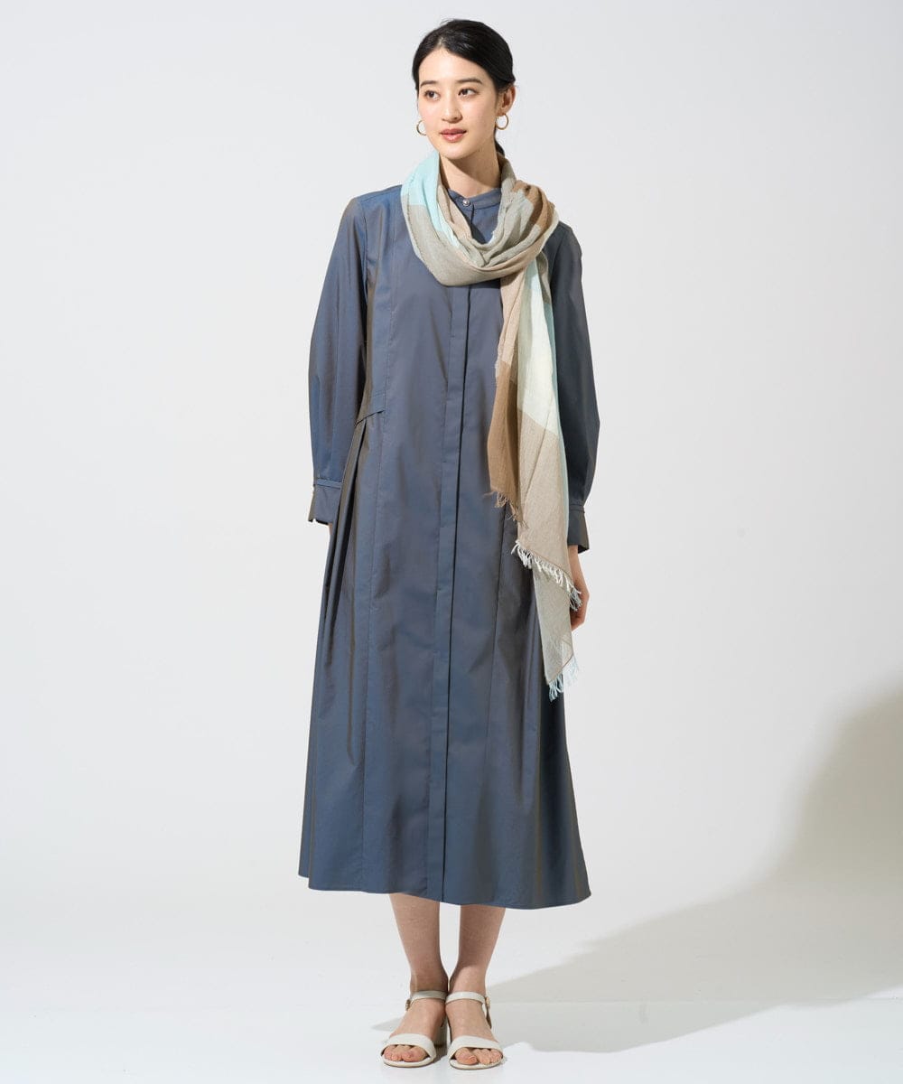 PL3GE08180 CHRISTIAN AUJARD(クリスチャン・オジャール) コットンブロックチェックストール ライトブルー