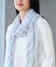 PL3GF16110 CHRISTIAN AUJARD(クリスチャン・オジャール) ボーダーストール ライトブルー