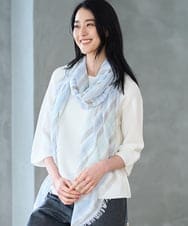 PL3GF16110 CHRISTIAN AUJARD(クリスチャン・オジャール) ボーダーストール ライトブルー