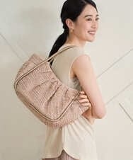 PL5GD15360 CHRISTIAN AUJARD(クリスチャン・オジャール) ラフィアライクハーフムーンバッグ ベージュ