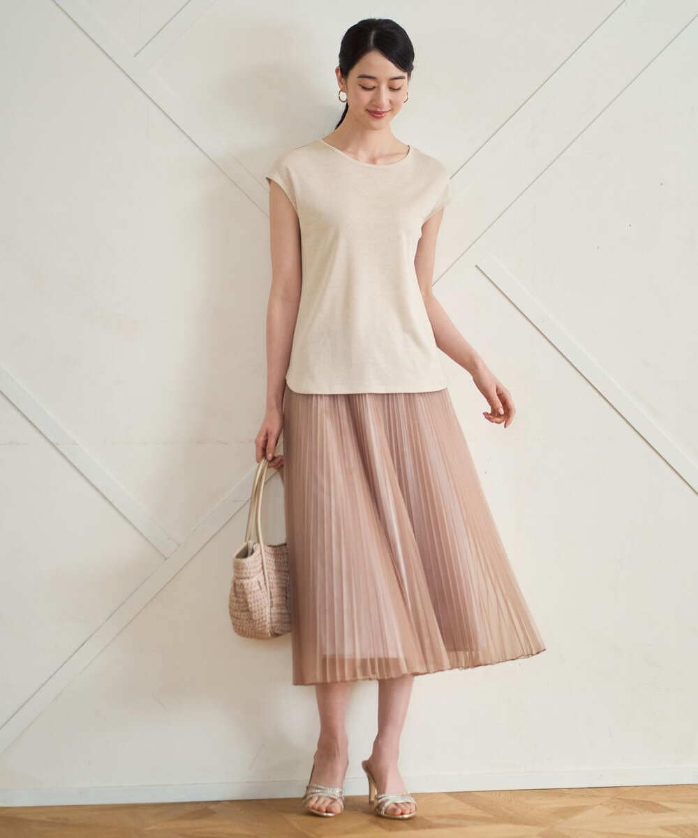 PL5GD15360 CHRISTIAN AUJARD(クリスチャン・オジャール) ラフィアライクハーフムーンバッグ ベージュ