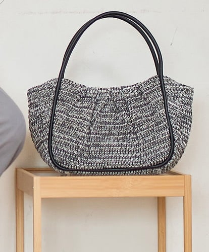 PL5GD15360 CHRISTIAN AUJARD ラフィアライクハーフムーンバッグ