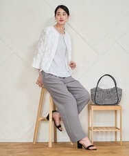 PL5GD15360 CHRISTIAN AUJARD(クリスチャン・オジャール) ラフィアライクハーフムーンバッグ ブラック