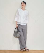 PL5GD15360 CHRISTIAN AUJARD(クリスチャン・オジャール) ラフィアライクハーフムーンバッグ ブラック