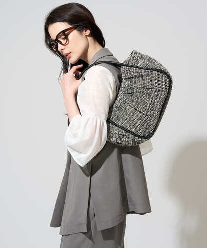 PL5GD15360 CHRISTIAN AUJARD ラフィアライクハーフムーンバッグ