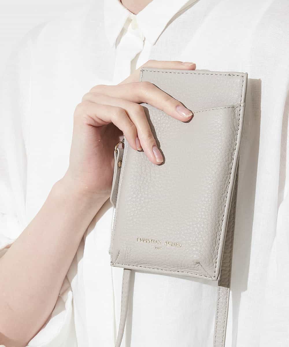 PL5GM46180 CHRISTIAN AUJARD(クリスチャン・オジャール) カーフレザーポシェット ベージュ