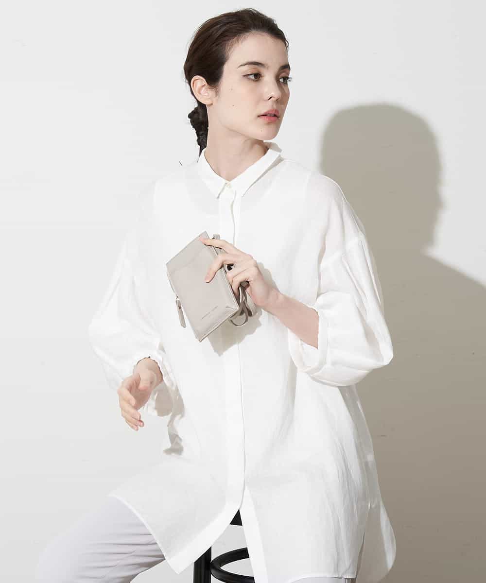 PL5GM46180 CHRISTIAN AUJARD(クリスチャン・オジャール) カーフレザーポシェット ベージュ