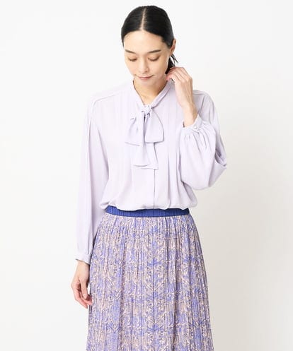 PRBAD02400 CHRISTIAN AUJARD タックフレア棒タイブラウス