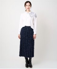 PRBAD17390 CHRISTIAN AUJARD(クリスチャン・オジャール) 刺繍デザイン長袖ブラウス ホワイト