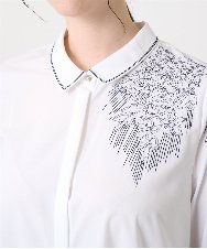 PRBAD17390 CHRISTIAN AUJARD(クリスチャン・オジャール) 刺繍デザイン長袖ブラウス ホワイト