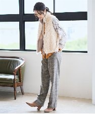 PRBAD32490 CHRISTIAN AUJARD(クリスチャン・オジャール) アートプリント長袖ブラウス ベージュ×オレンジ