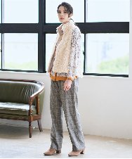 PRBAD32490 CHRISTIAN AUJARD(クリスチャン・オジャール) アートプリント長袖ブラウス ベージュ×オレンジ