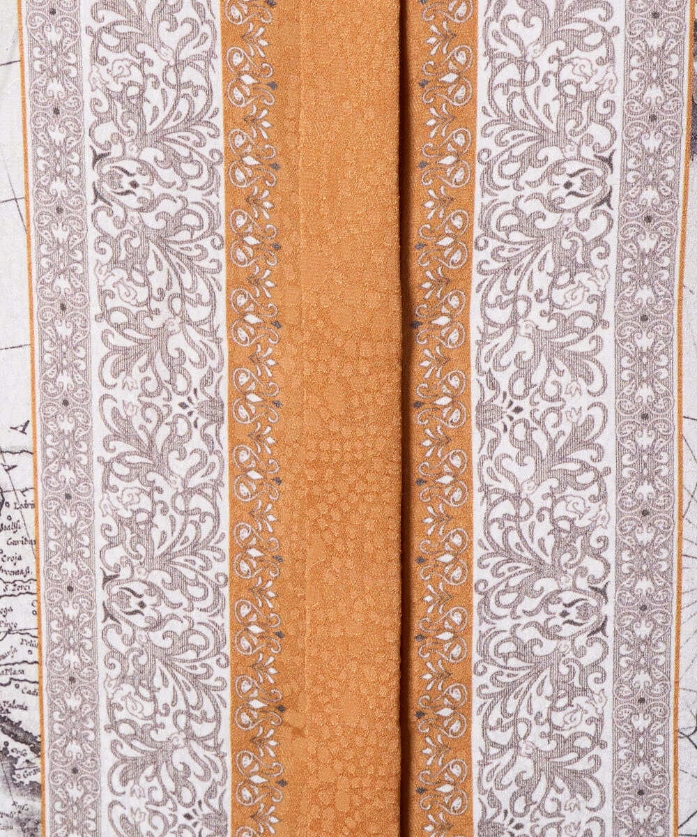 PRBAD32490 CHRISTIAN AUJARD(クリスチャン・オジャール) アートプリント長袖ブラウス ベージュ×オレンジ