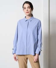 PRBAD34330 CHRISTIAN AUJARD(クリスチャン・オジャール) 長袖ストライプブラウス ブルー