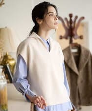 PRBAD34330 CHRISTIAN AUJARD(クリスチャン・オジャール) 長袖ストライプブラウス ブルー