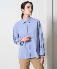 PRBAD34330 CHRISTIAN AUJARD(クリスチャン・オジャール) 長袖ストライプブラウス ブルー