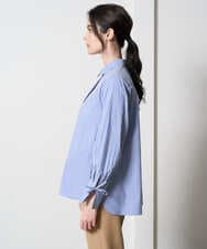 PRBAD34330 CHRISTIAN AUJARD(クリスチャン・オジャール) 長袖ストライプブラウス ブルー