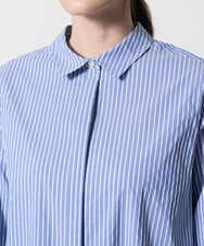 PRBAD34330 CHRISTIAN AUJARD(クリスチャン・オジャール) 長袖ストライプブラウス ブルー