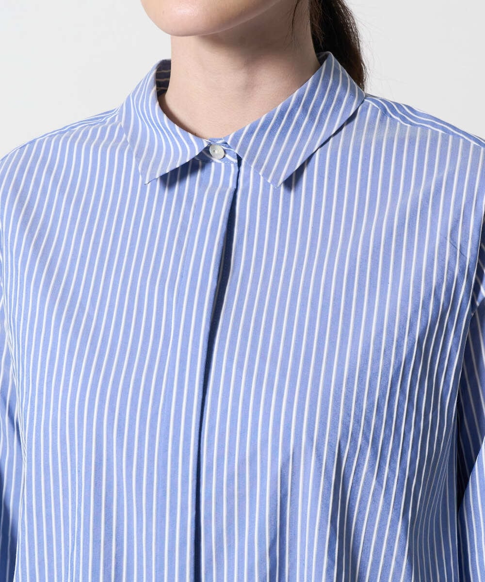 PRBAD34330 CHRISTIAN AUJARD(クリスチャン・オジャール) 長袖ストライプブラウス ブルー