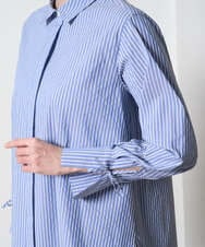 PRBAD34330 CHRISTIAN AUJARD(クリスチャン・オジャール) 長袖ストライプブラウス ブルー