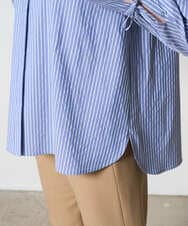 PRBAD34330 CHRISTIAN AUJARD(クリスチャン・オジャール) 長袖ストライプブラウス ブルー