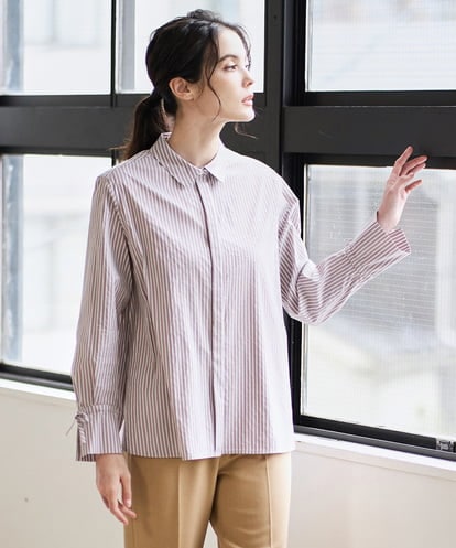 PRBAD34330 CHRISTIAN AUJARD 長袖ストライプブラウス