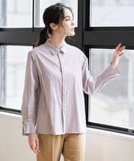 PRBAD34330 CHRISTIAN AUJARD(クリスチャン・オジャール) 長袖ストライプブラウス ベージュ